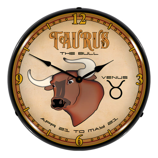Collectable Sign and Clock Taurus Backlit Wall Clock