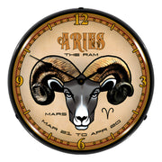 Collectable Sign and Clock Aries Backlit Wall Clock