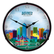 Collectable Sign and Clock Denver Skyline Backlit Wall Clock
