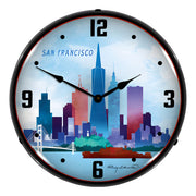 Collectable Sign and Clock San Francisco Skyline Backlit Wall Clock