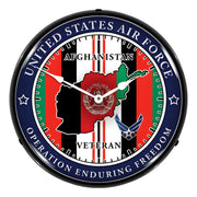 Collectable Sign and Clock Air Force Veteran Operation Enduring Freedom Backlit Wall Clock