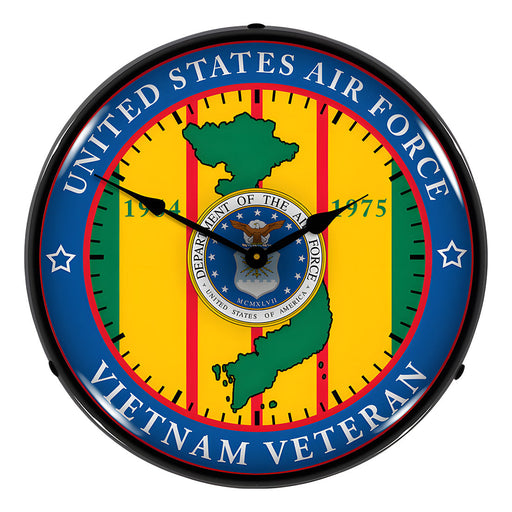Collectable Sign and Clock Air Force Vietnam Veteran Backlit Wall Clock