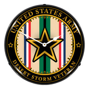 Collectable Sign and Clock Army Veteran Operation Desert Storm Backlit Wall Clock
