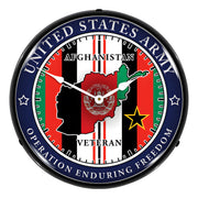 Collectable Sign and Clock Army Veteran Operation Enduring Freedom Backlit Wall Clock