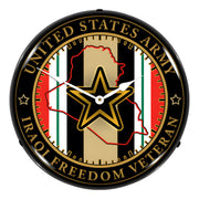 Collectable Sign and Clock Army Veteran Operation Iraqi Freedom Backlit Wall Clock