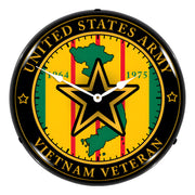 Collectable Sign and Clock Army Vietnam Veteran Backlit Wall Clock