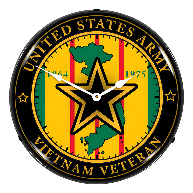 Collectable Sign and Clock Army Vietnam Veteran Backlit Wall Clock