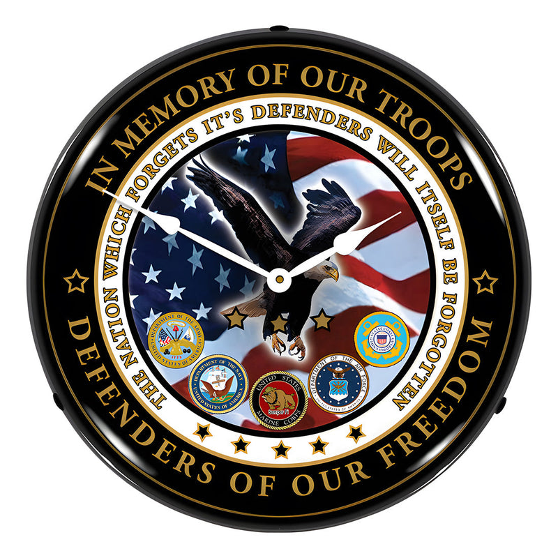 Collectable Sign and Clock Fallen Heroes Backlit Wall Clock