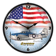 Collectable Sign and Clock Grumman F4F Wildcat Backlit Wall Clock
