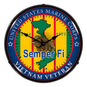 Collectable Sign and Clock Marine Vietnam Veteran Backlit Wall Clock