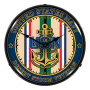 Collectable Sign and Clock Navy Veteran Operation Desert Storm Backlit Wall Clock