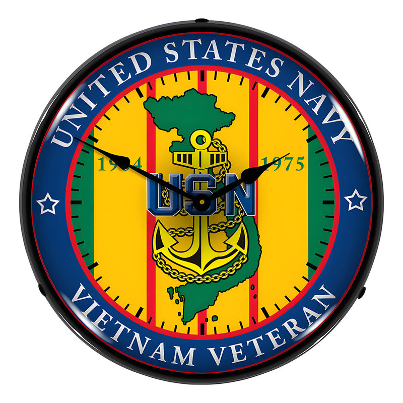 Collectable Sign and Clock Navy Vietnam Veteran Backlit Wall Clock