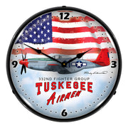 Collectable Sign and Clock Tuskegee Airman Backlit Wall Clock