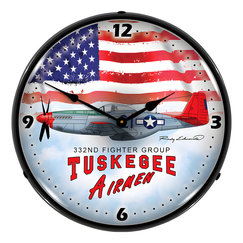 Collectable Sign and Clock Tuskegee Airman Backlit Wall Clock