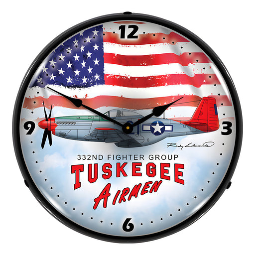 Collectable Sign and Clock Tuskegee Airman Backlit Wall Clock