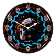 Collectable Sign and Clock Day Of The Dead Backlit Wall Clock
