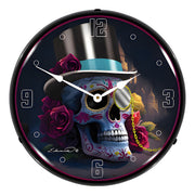 Collectable Sign and Clock Day Of The Dead Backlit Wall Clock