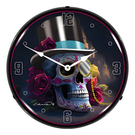 Collectable Sign and Clock Day Of The Dead Backlit Wall Clock