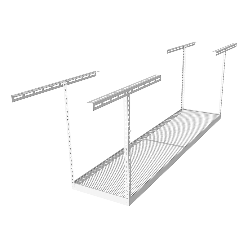 MonsterRAX 2' x 8' Overhead Storage Rack with 24-45-Inch Drop (White)