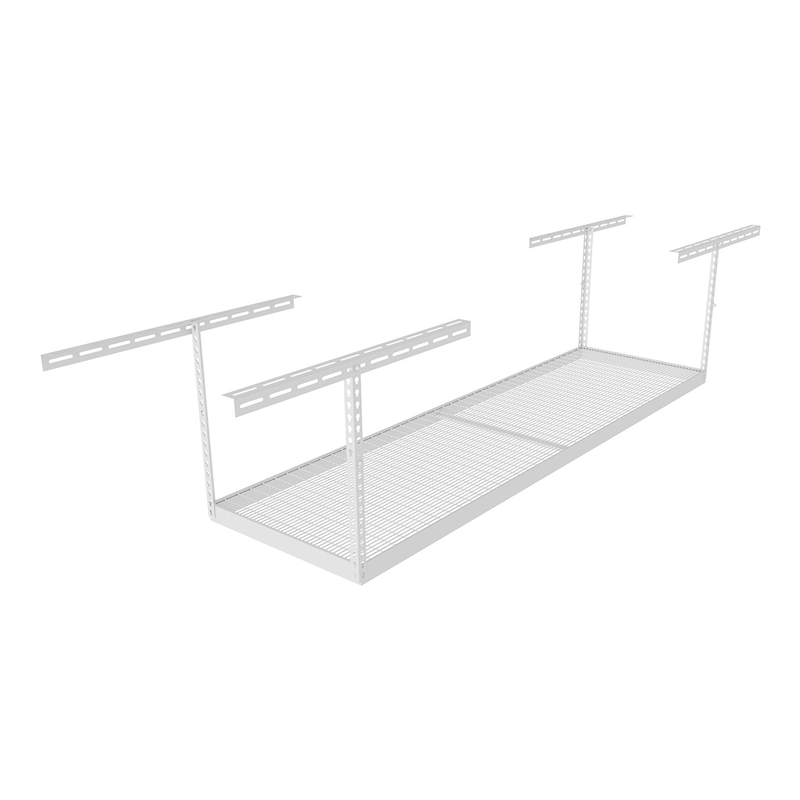 SafeRacks 3' x 8' Overhead Storage Rack with 12-24-Inch Drop (White)