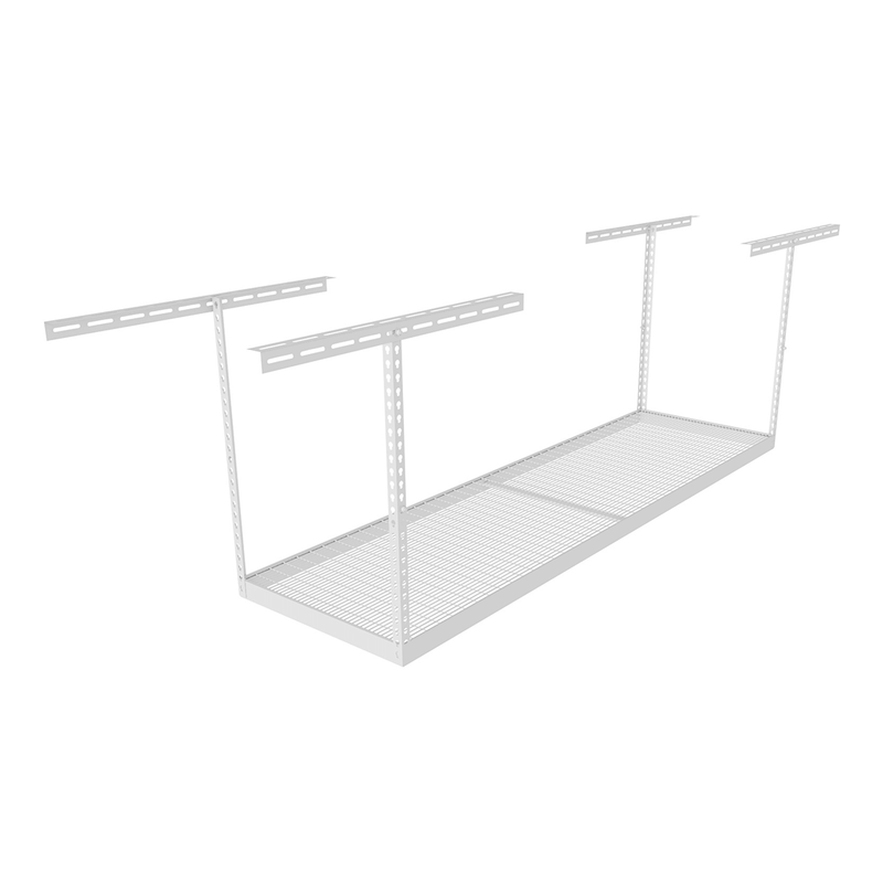 MonsterRAX 3' x 8' Overhead Storage Rack with 24-45-Inch Drop (White)