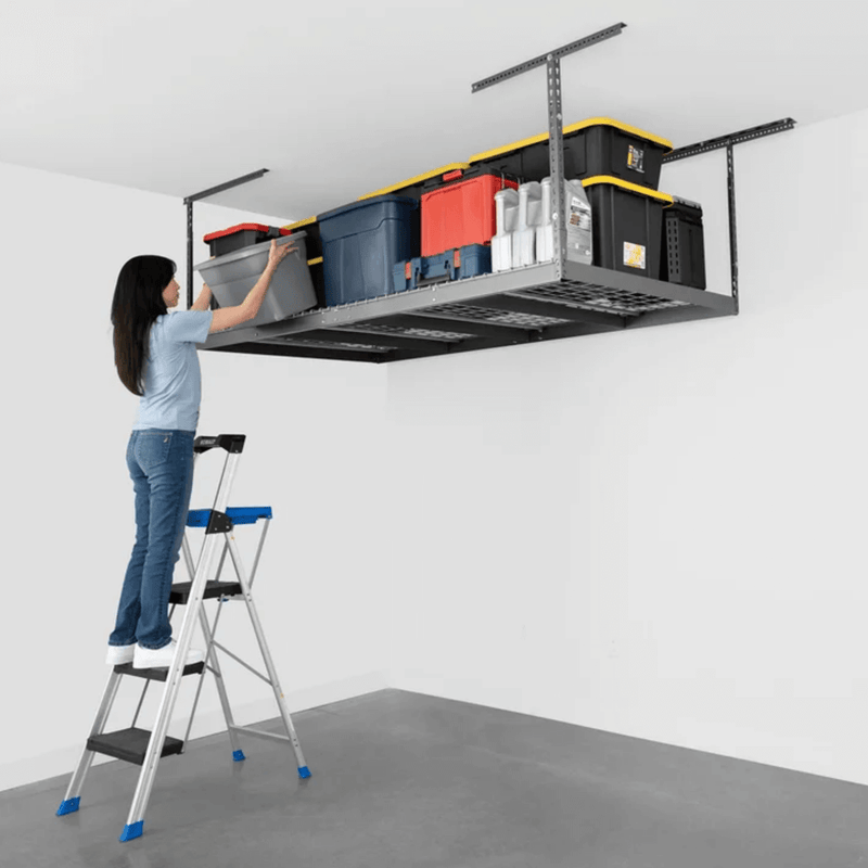 MonsterRAX 4' x 8' Overhead Storage Rack with 12-24-Inch Drop (Hammertone)