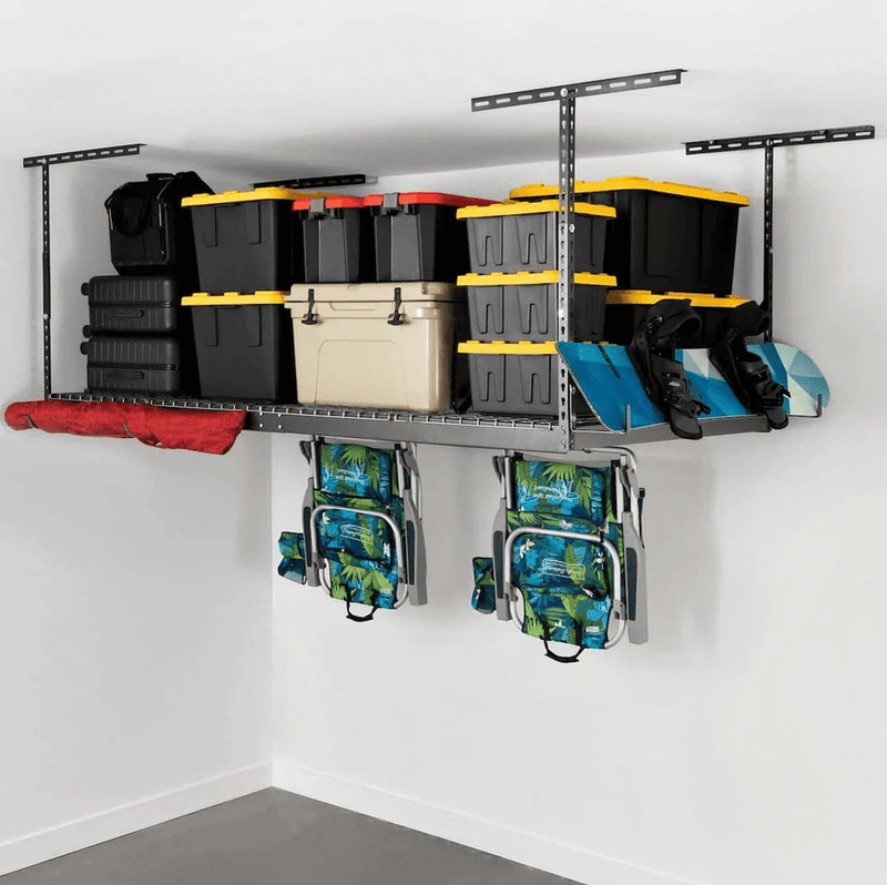 MonsterRAX 4' x 8' Overhead Storage Rack with 24-45-Inch Drop (Hammertone)