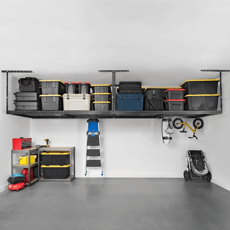 MonsterRAX Two 4' x 8' Overhead Storage Rack with 24-45-Inch Drop (Hammertone)