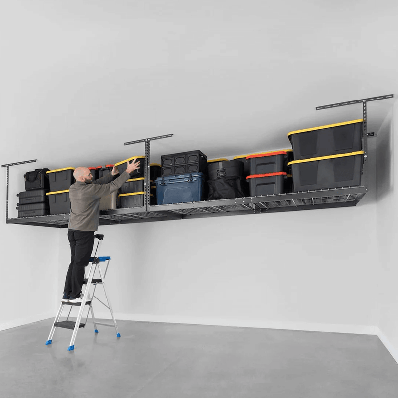 MonsterRAX Two 4' x 8' Overhead Storage Rack with 24-45-Inch Drop (Hammertone)