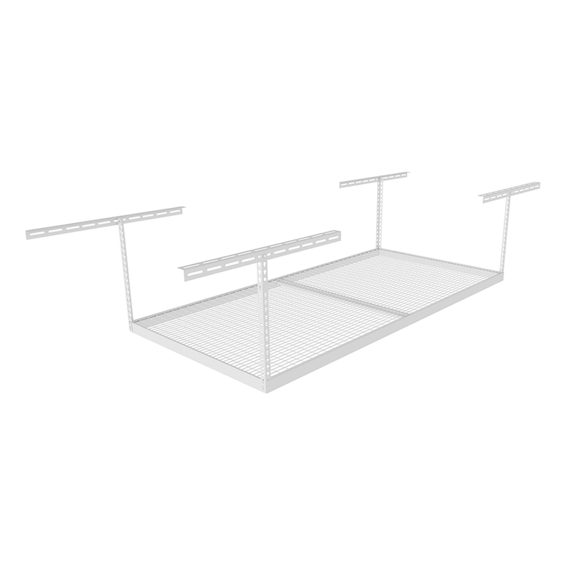 SafeRacks 4' x 8' Overhead Storage Rack with 12-24-Inch Drop (White)