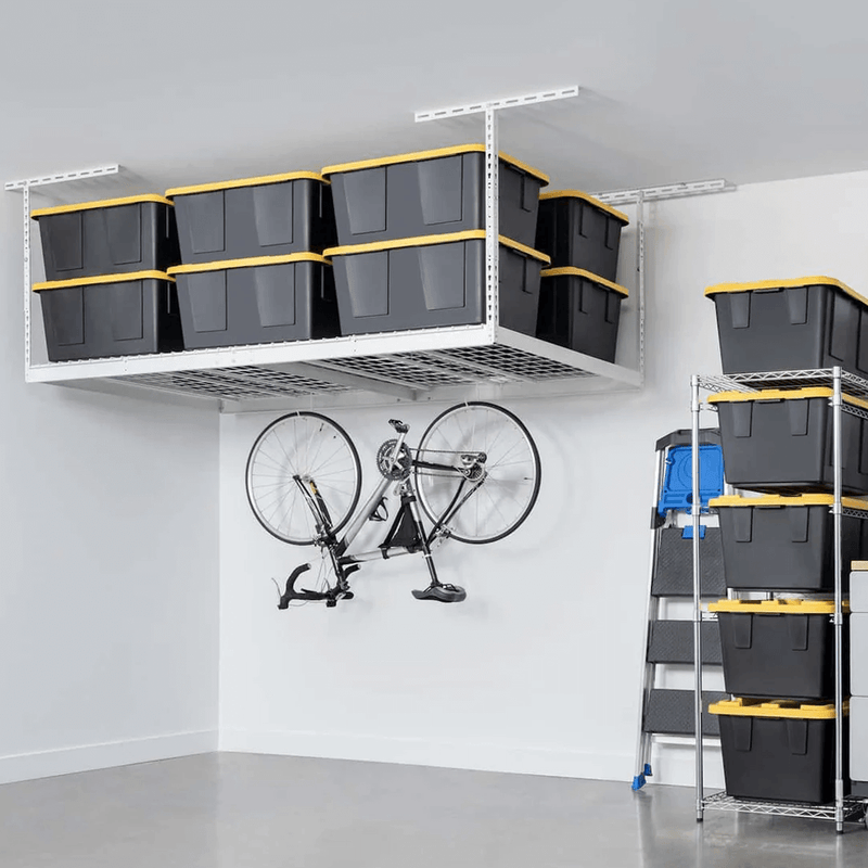 MonsterRAX 4' x 8' Overhead Storage Rack with 24-45-Inch Drop (White)