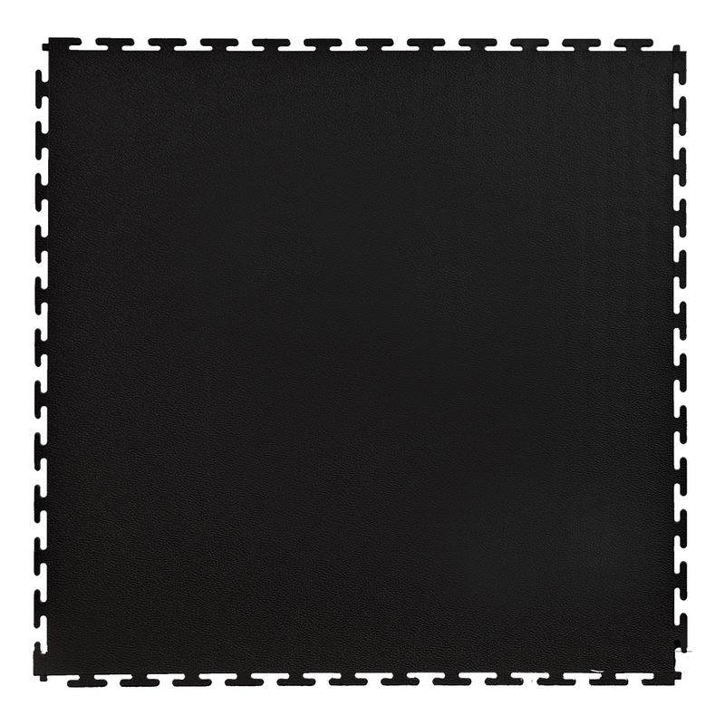 Lock-Tile 7mm Black PVC Smooth Tile (10 Pack)