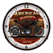 Collectable Sign and Clock American Classic Bike Backlit Wall Clock