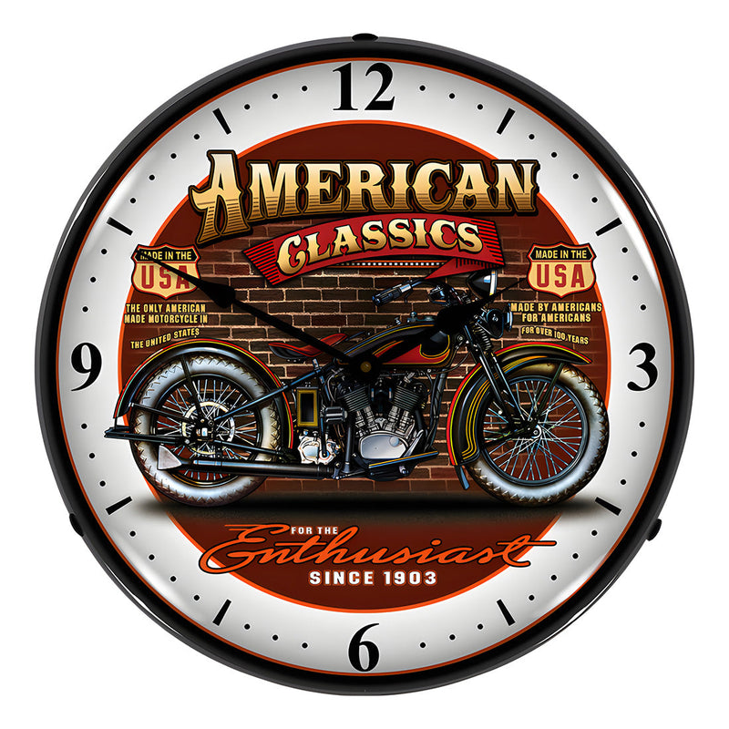 Collectable Sign and Clock American Classic Bike Backlit Wall Clock