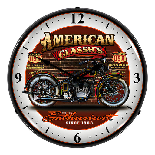 Collectable Sign and Clock American Classic Bike Backlit Wall Clock