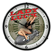 Collectable Sign and Clock Lady Luck Backlit Wall Clock