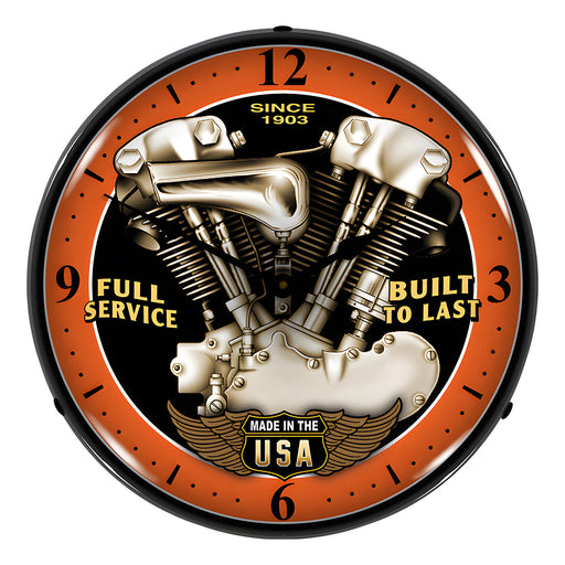 Collectable Sign and Clock Vintage V Twin Backlit Wall Clock
