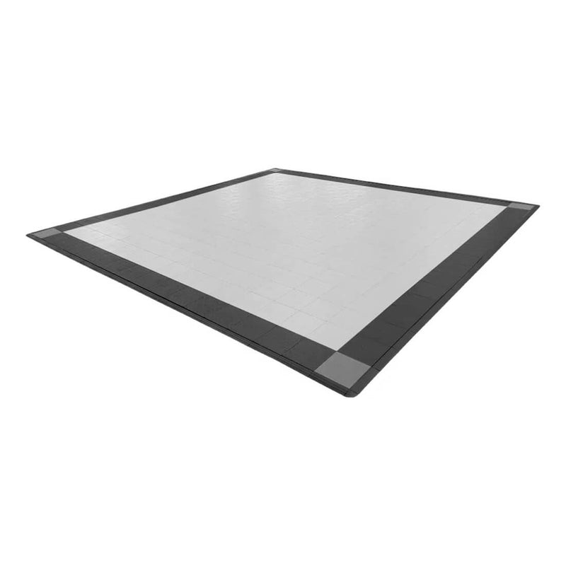 Speedway Tile 2-Car Garage Floor Tile Mat / Pad (Silver / Black / Grey)