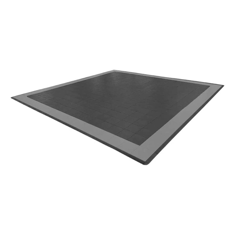 Speedway Tile 2-Car Garage Floor Tile Mat / Pad (Black / Grey)