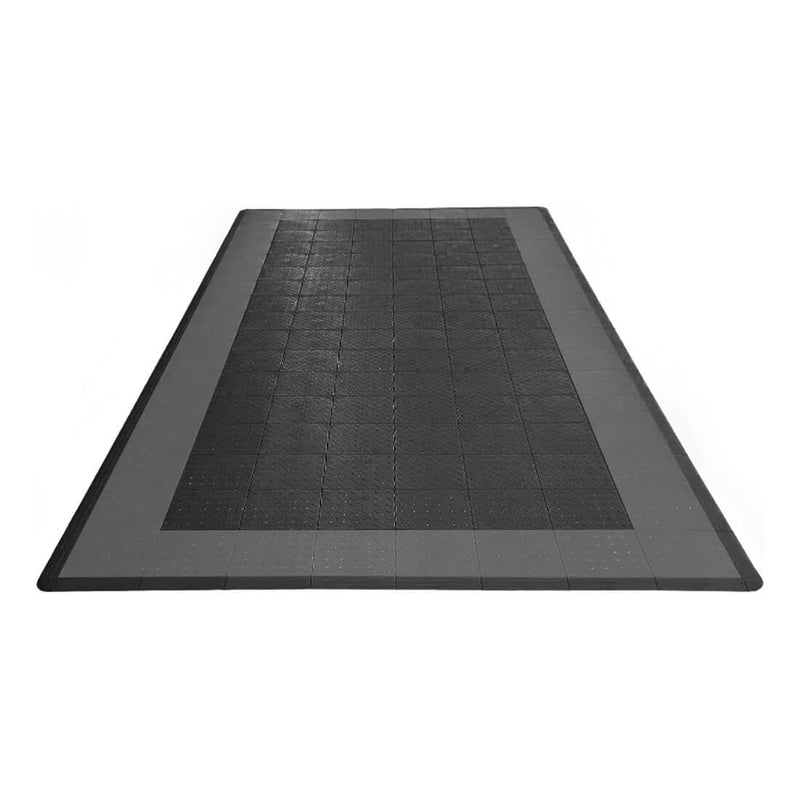 Speedway Tile 1-Car Garage Floor Tile Mat / Pad (Black / Grey)