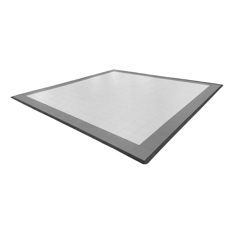 Speedway Tile 2-Car Garage Floor Tile Mat / Pad (Silver / Grey / Black)