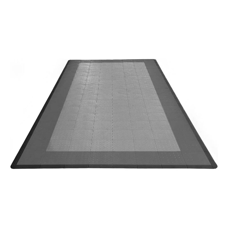 Speedway Tile 1-Car Garage Floor Tile Mat / Pad (Grey / Silver / Black)