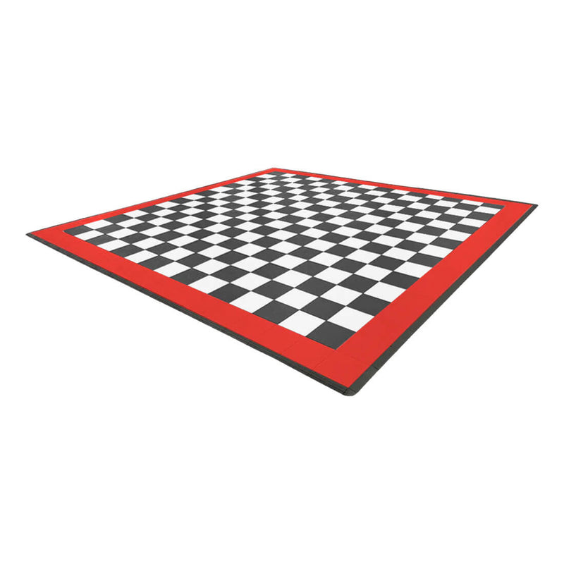 Speedway Tile Checkered 2-Car Garage Floor Tile Mat / Pad (Black / Red / White)