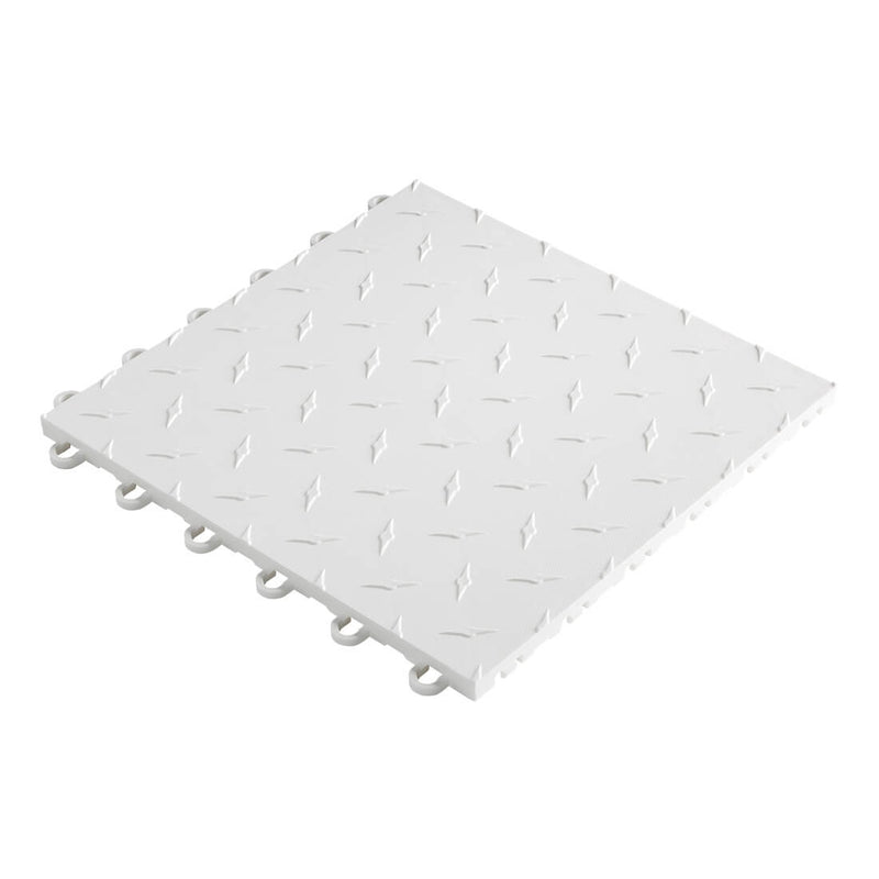 Speedway Tile Checkered 1-Car Garage Floor Tile Mat / Pad (Black / Red / White)