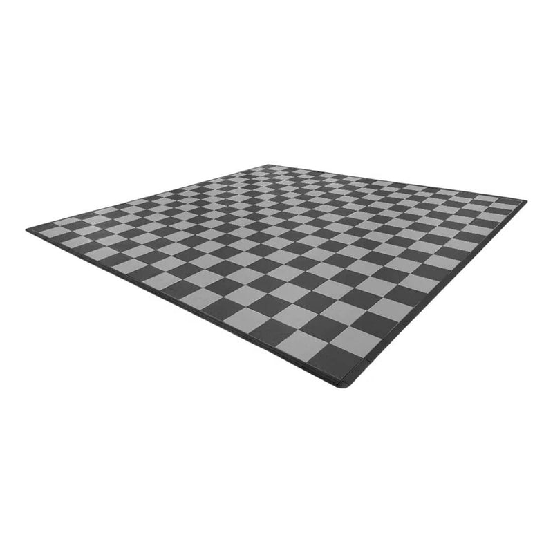 Speedway Tile Checkered 2-Car Garage Floor Tile Mat / Pad (Black / Grey)