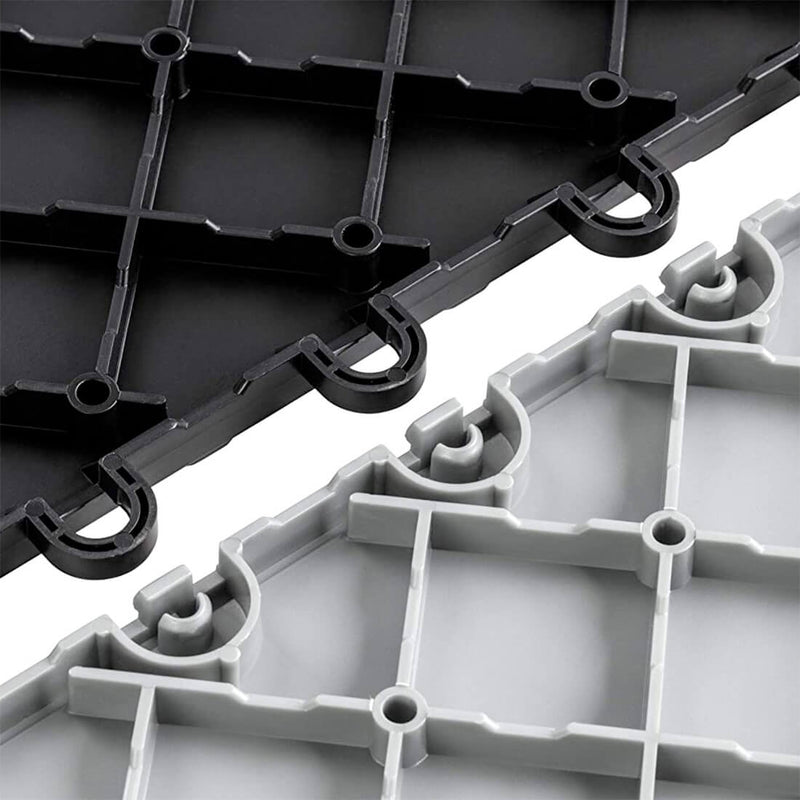 Speedway Tile Checkered 2-Car Garage Floor Tile Mat / Pad (Grey / Silver / Black)