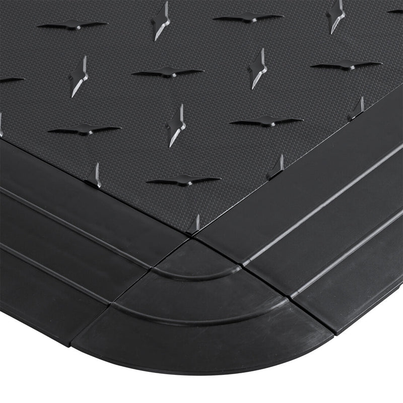 Speedway Tile Checkered 2-Car Garage Floor Tile Mat / Pad (Grey / Silver / Black)