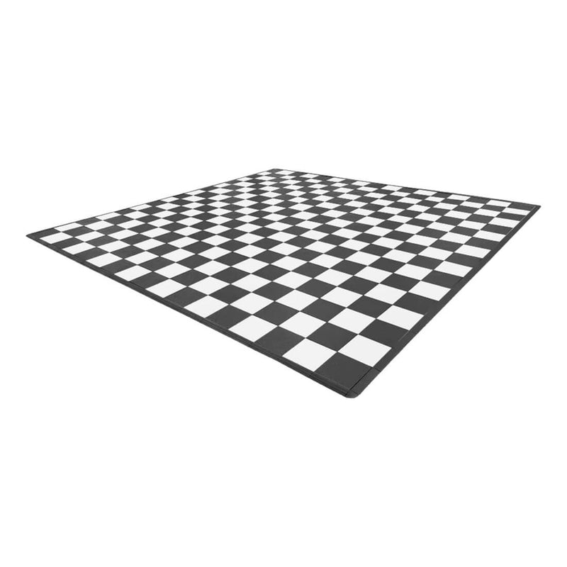 Speedway Tile Checkered 2-Car Garage Floor Tile Mat / Pad (Black / White)