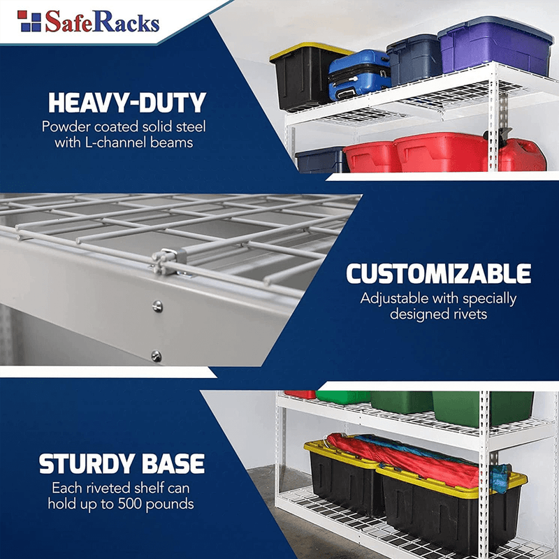 MonsterRAX 24" x 92" x 84" Heavy-Duty Garage Rack Shelving (Hammertone)