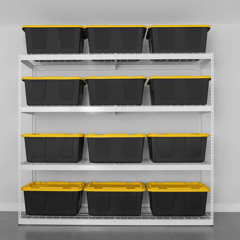 SafeRacks 24" x 92" x 84" Heavy-Duty Garage Rack Shelving (White)